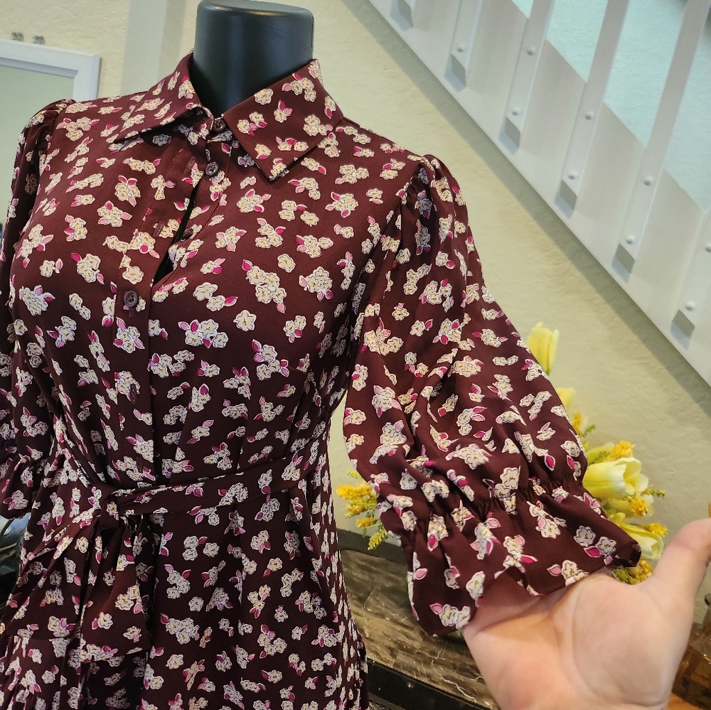 Kate Spade Frosted Floral Shirtdress size XS - Picture 5 of 7